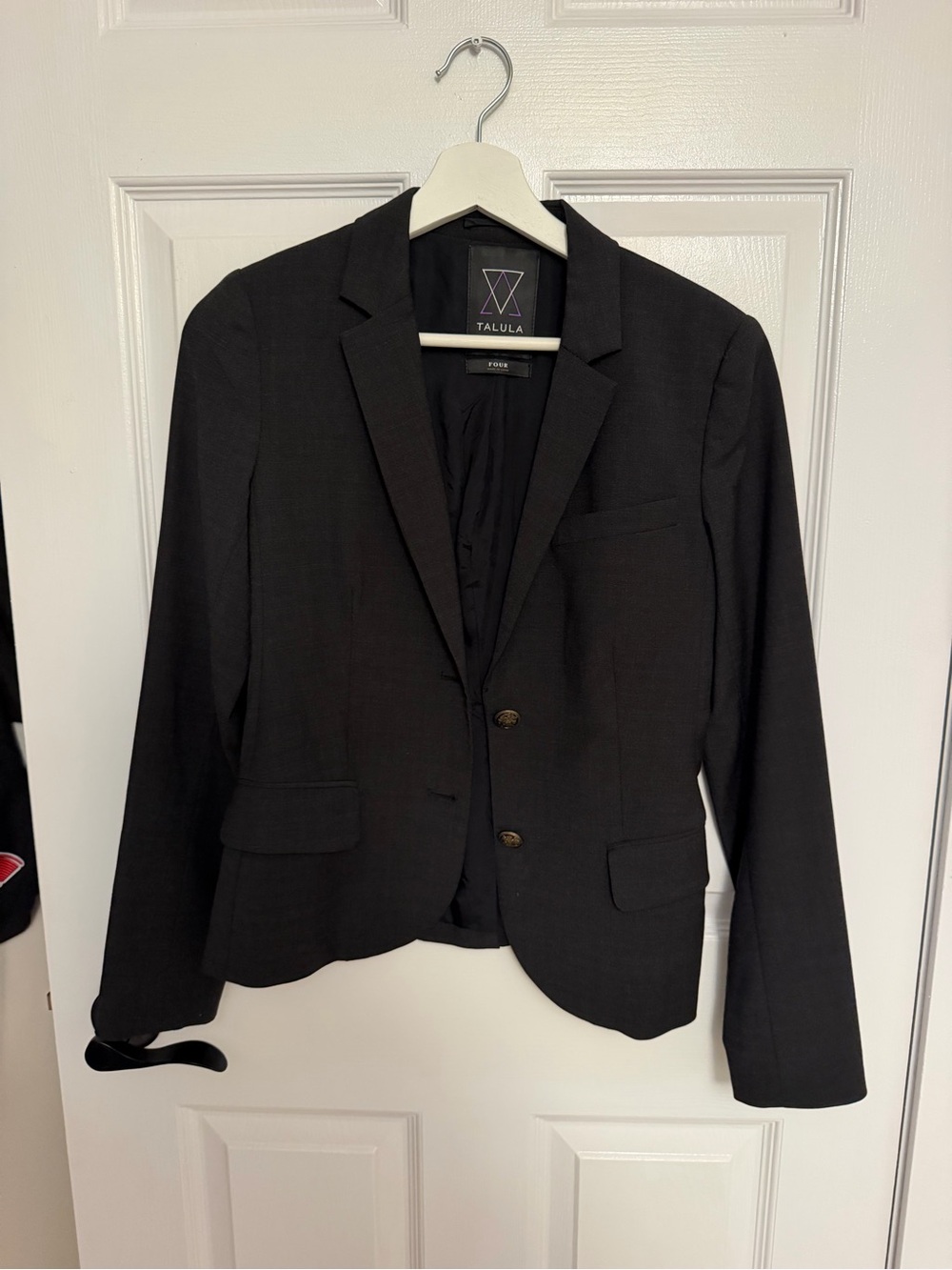 Talula Black Classic Notch Lapel Blazer